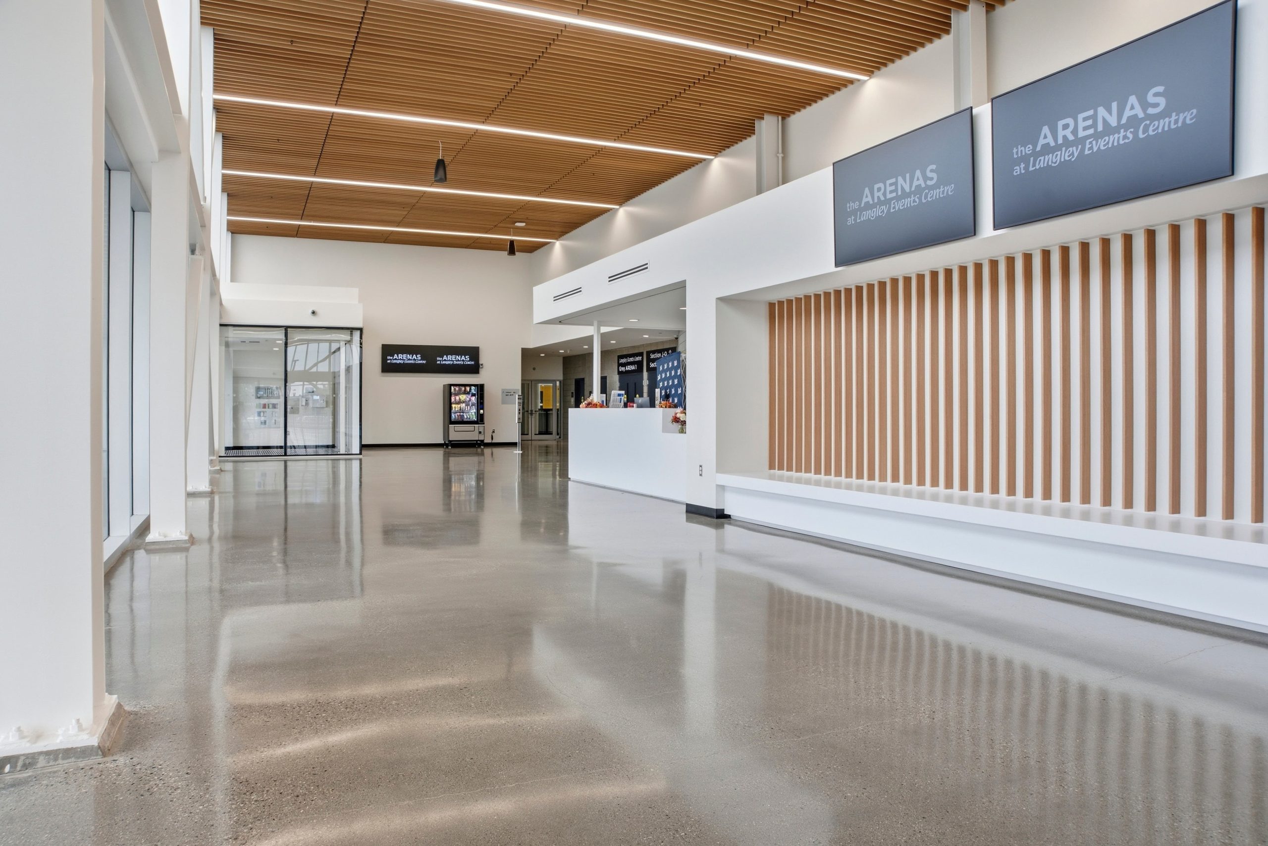 Upper level dry floor arena at Langley Events Centre
